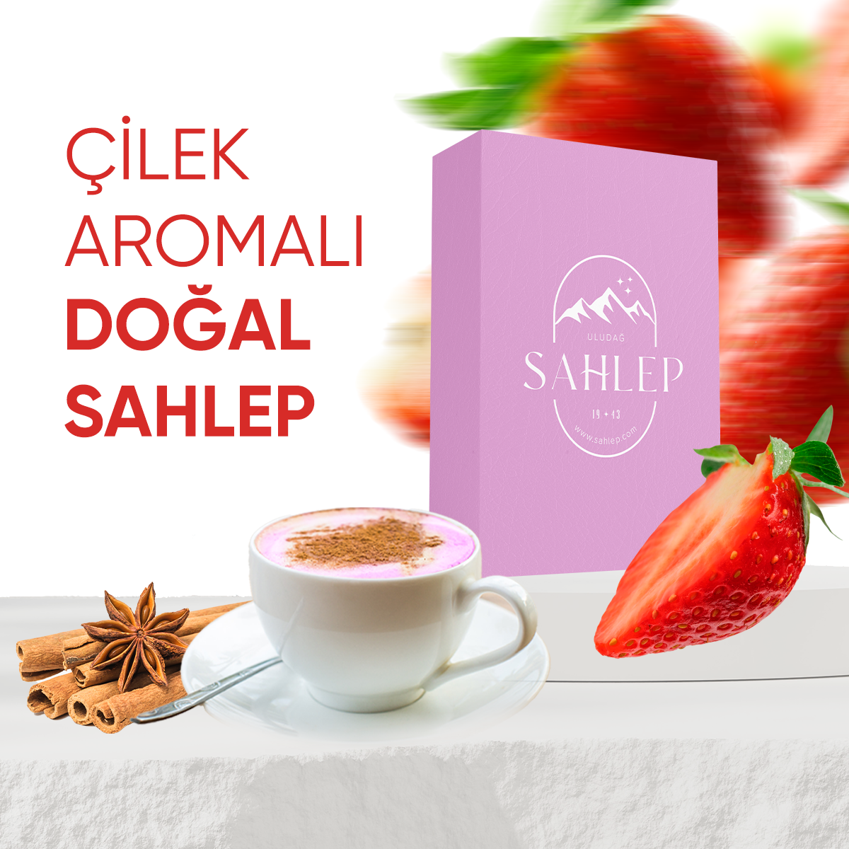 Doğal Sahlep Çilekli